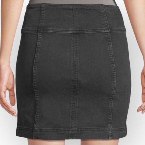 Free People Modern Femme Corset Lace Up Denim Skirt - Picture 2 of 6